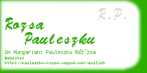 rozsa pauleszku business card